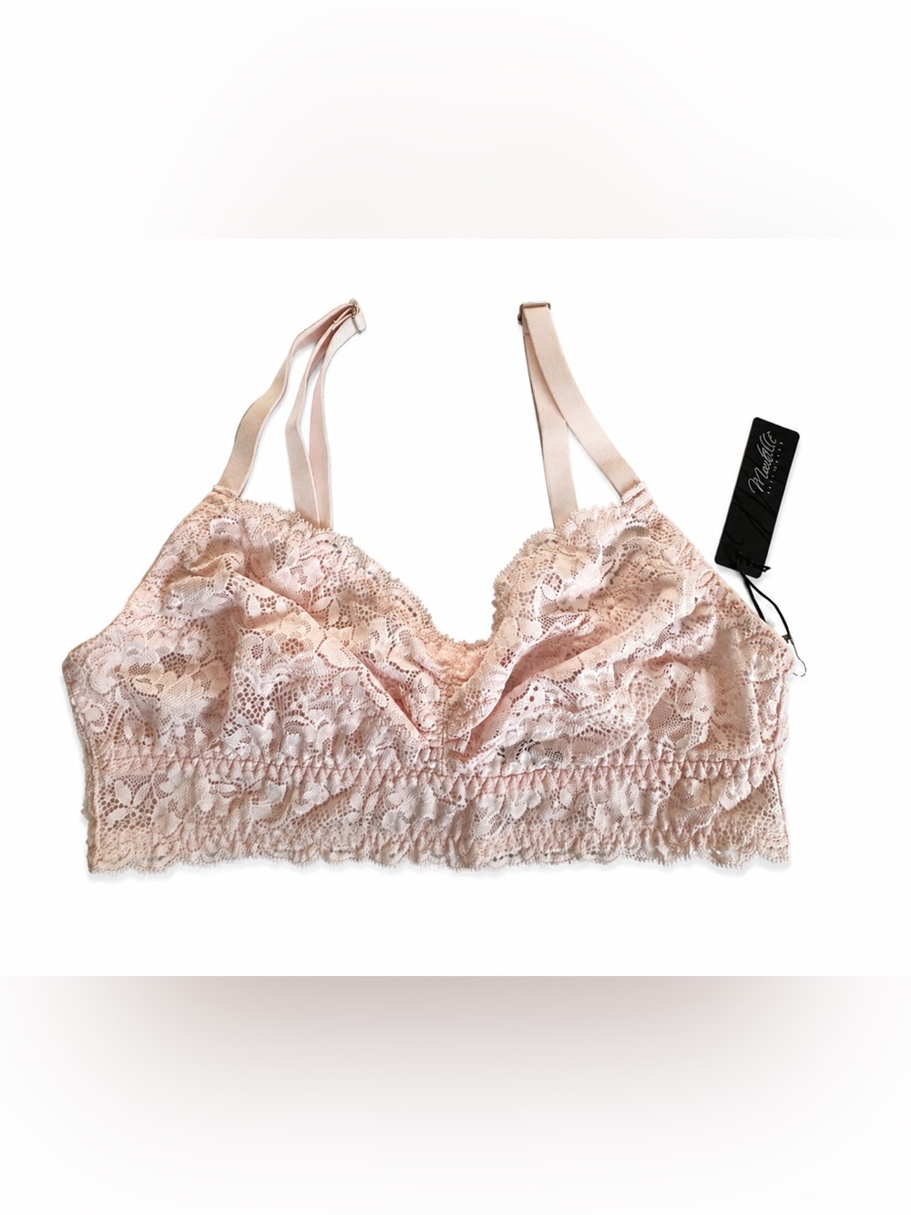 Montelle NWT Cup-Sized Lace Bralette Style 9334 Blush Pink 36B/C